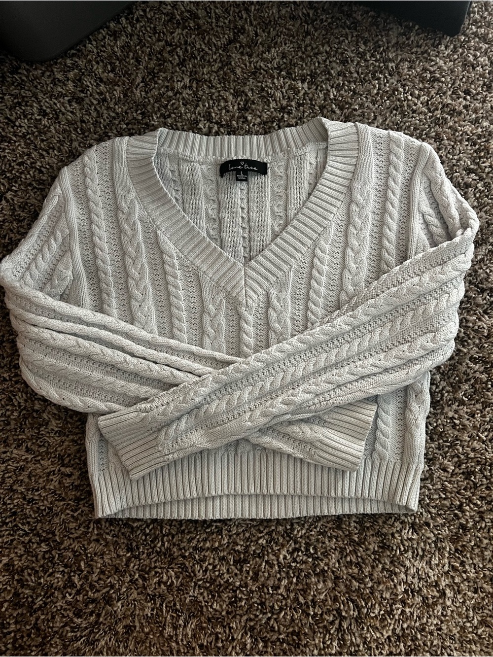 Cropped White Long sleeve Sweater